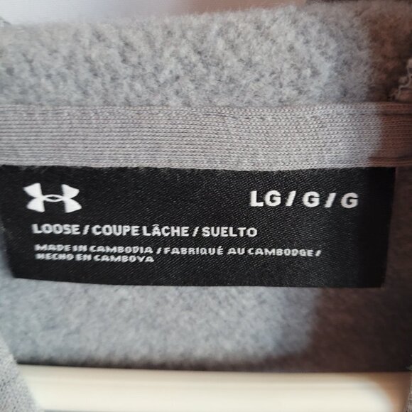 Under Armour Hoodie Project Rock Oversized Cropped Sweatshirt Women's L Gray - Picture 4 of 9